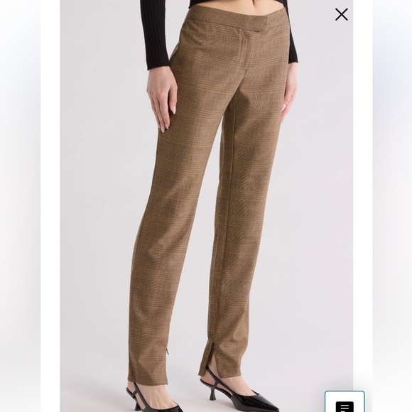 Rag & Bone Rebecca Plaid Wool blend beige Pants size 8 NWT